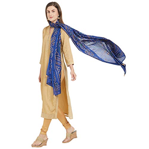 Image of DUPATTA BAZAAR Woman's Printed Bandhini Silk dupatta