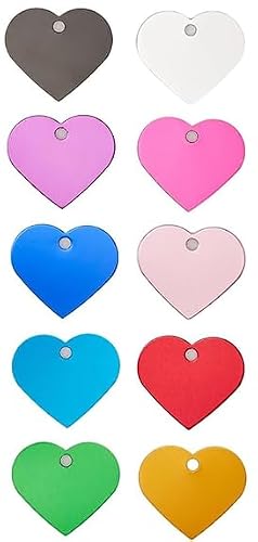 Custom Pet ID Tags Personalized for Dogs & Cats by Dragon DreamWorks (Light Blue, Heart)