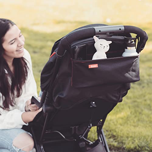 Image of Diono Buggy Buddy Universal Stroller Organizer with Cup Holders, Secure Attachment, Zippered Pockets, Safe & Secure, Black