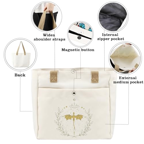 Bolso tote grande para amantes de libros CMNIM Dragon miniatura 5
