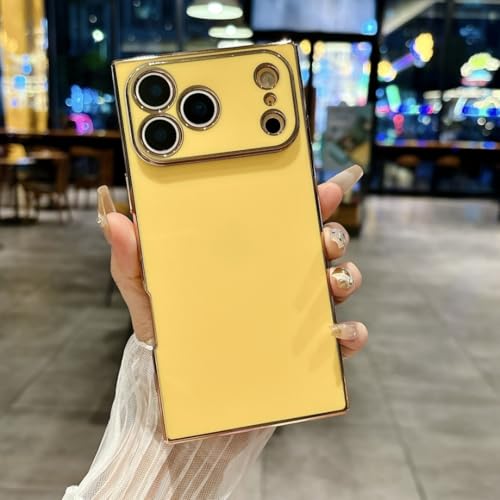 Coque rectangulaire iPhone 16 Plus jaune idéale pour vos sorties urbaines
