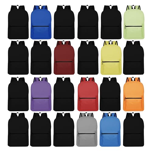 Image of Winterlace 24 Pack Backpack, Bulk 17 inch Lightweight Work Gym Outdoor Travel Laptop Bag Corporate Events (Assorted #2)