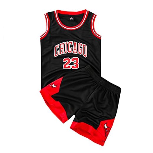 Juego de 2 Piezas Camiseta sin Mangas y Pantalones de Baloncesto para niños pequeños,1 Top + 1 pantalón para 10-12 años ,Negro, XXL