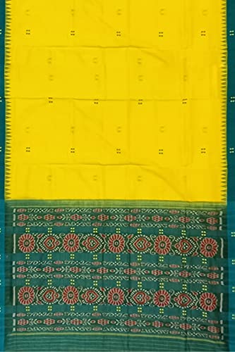 Image of Odisha Sambalpuri Handloom Ikat Women's Cotton Saree, Odisha Handloom Handmade Pure Cotton Khandua Saree, Ikkat Orissa Traditional Handloom Saree Without Blouse