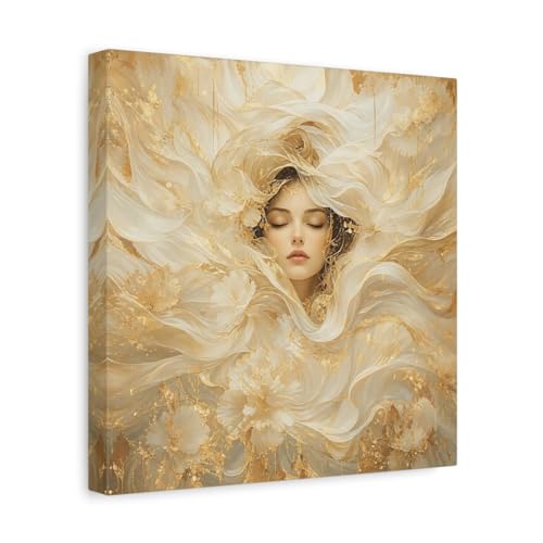 Impression sur toile féerique or et blanc décoration murale chambre