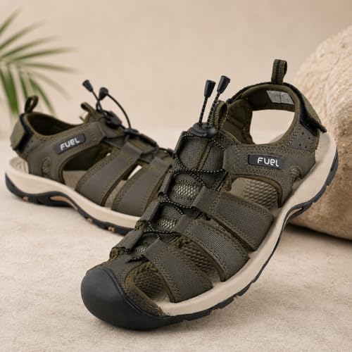 Image of FUEL Soldier-08 Flexible Fisherman Comfortable & Breathable Sporty Look Outdoor Sandals for Men in Protective Bump Toe with Anti-Skid & Trendy Footwear