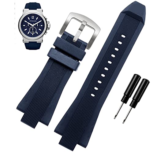 Bracelet montre silicone bleu 29mm pour sport et quotidien MK8295 argent