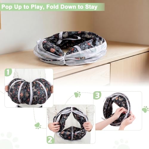 Image of Glittme S-Shape Cat Tunnel, Foldable Cat Tunnels for Indoor Cats