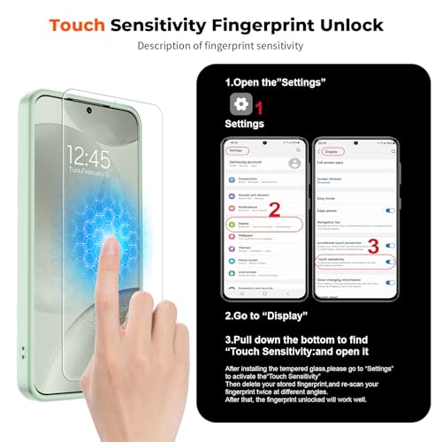 Image of SUPFINE Magnetic for Samsung Galaxy S24 Case / S25 Case with Screen Protector, (Built-in Magnets) (Military Grade Drop Protection) Slim Translucent Shockproof Phone Case,Light Green