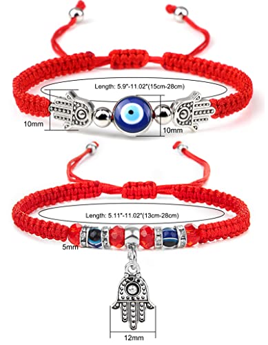 Image of Fesciory Evil Eye Bracelets for Women, Adjustable Amulet Red String Jewelry