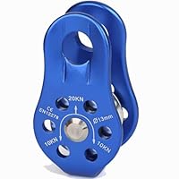 Tread star Seilrolle Umlenkrolle 20 kN Hochleistungs-Seilrolle Aus Aluminiumlegierung Für Das 12-mm Einseil-Riemenscheibenblock für 12-mm(1-blau)