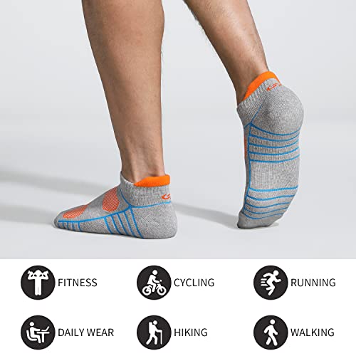 Image of Lapulas Athletic Running Ankle Socks, Low Cut Cushioned Anti-Blister Tab Sports Socks Men Women 6Pairs