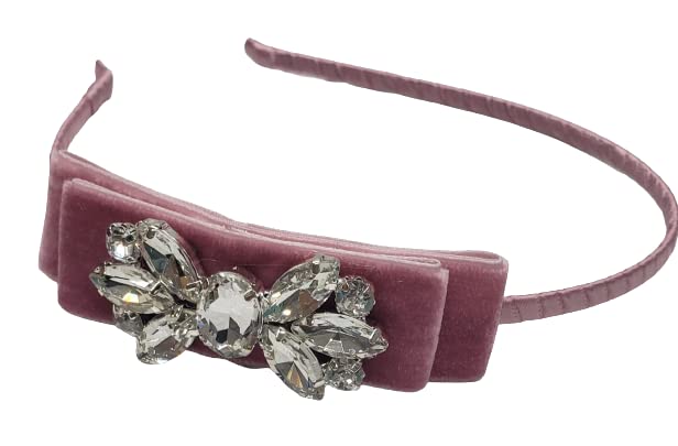Chic Crystals Purple Velvet Headband, Bow Hair Band, Hair Accessories for Toddlers, Girls, Adults