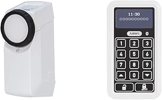 ABUS HomeTec Pro Bluetooth CFA3100 - Elektronisches Türschloss - Weiß + Bluetooth-Tastatur CFT3100 - Weiß