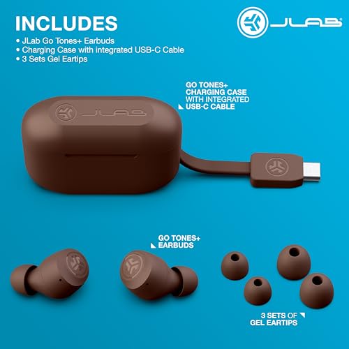 Image of JLab Go Air Pop+ Tones True Wireless Earbuds, in Ear Bluetooth Headphones with Microphone, 35H Playtime, USB-C Charging Case, Dual Connect, EQ3 Sound, 4625 W