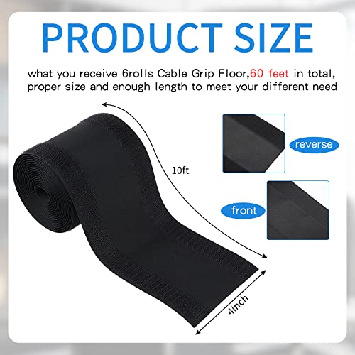 Image of WILLBOND Carpet Cord Cover Cable Protector Floor Cover Cable Protector Management Only for Commercial Office Carpet(59.06 ft,Black)