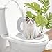 Cat Toilet Seat Training Kit,Removable Pet Toilet Training System,Washable Cleaning Pad for Cats,Reusable Plastic Trainer for Pet Cleaning,Portable Trainer for Home Pet Shop Pet Care (Grey)