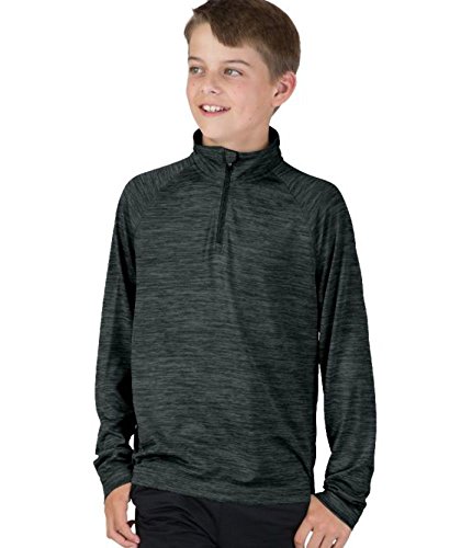 Image of Charles River Apparel Kids' Youth Space Dye Performance Quarter Zip Pullover