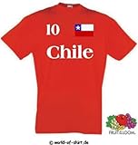 Sehr hoher Tragekomfort world-of-shirt Herren T-Shirt Chile im Trikot Look
