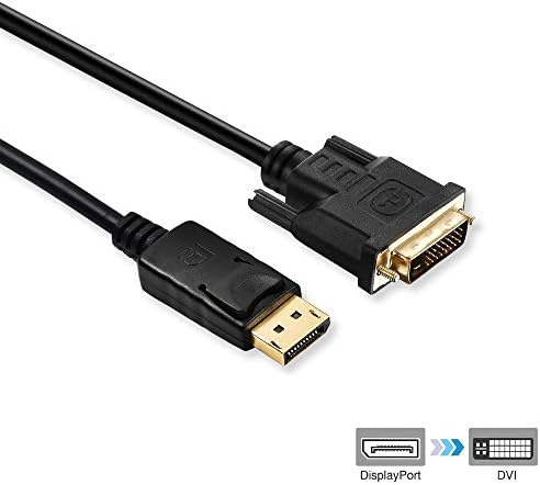 DisplayPort to DVI Display Cable, LSVTR DP to DVI Gold Plated Converter Male to Male Cord 1080P Full HD - 6 Feet