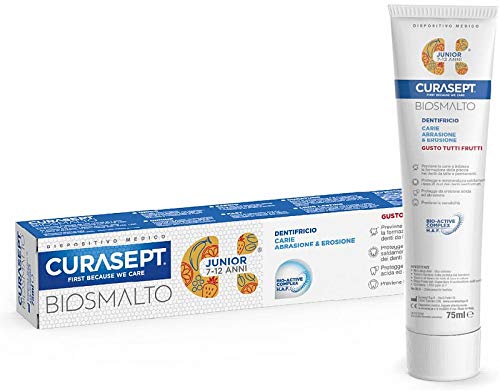 PROMO 2 CONFEZIONI CURASEPT BIOSMALTO JUNIOR 7-12 ANNI DENTIFRICIO 75+75 ml