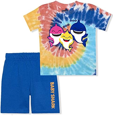 Nickelodeon Baby Shark Boys’ T-Shirt and Short Set for Toddler – Blue/Multicolor