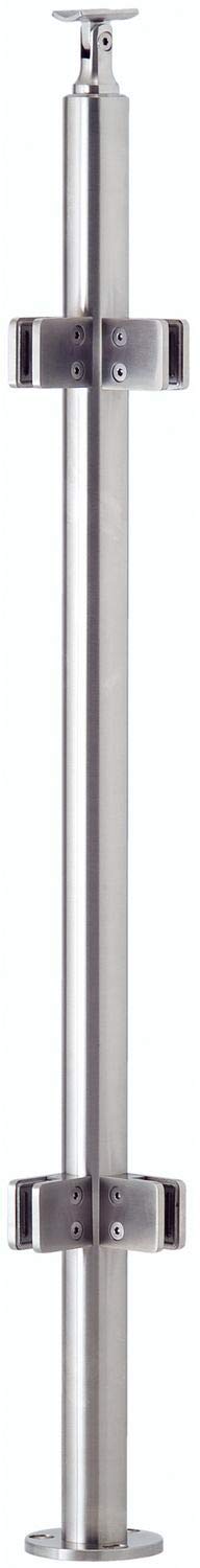 CROSO 950210 Support de fixation en acier inoxydable V2A avec 4 supports de serrage pour montage au sol 970 mm
