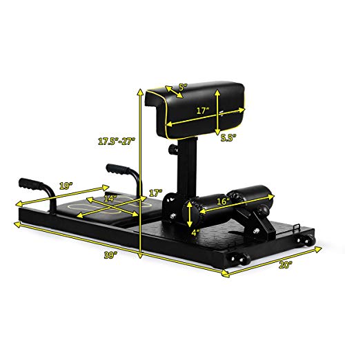 GYMAX Deep Sissy Squat Machine, 8 in 1 Multifunction Sissy Squat Bench, Leg Exercise Machine for Home Gym Workout