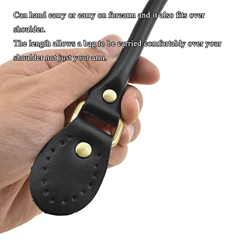 Image of HAHIYO Purse Handle Replacement Cowhide Leather Handle Strap Shoulder Handbag Tote Belt Sturdy Easy Clip on Attach Stay on Not Slip off Not Leave Mark on Body 24.4inch 2PCS