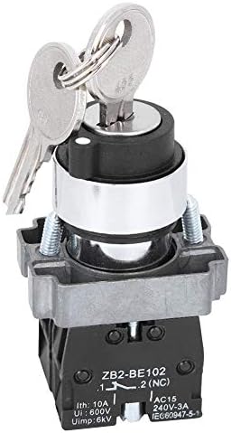 Key Lock Switch 2 Positions ZB2-BE102 Electrical Key Switch Lock Plastic Modular Structure