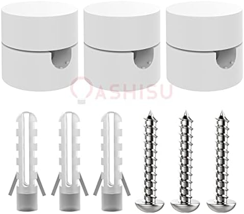 OASHISU Swag Pendant Hook 3 Pack Lamp Hook White for Fabric Electrical Cord Cable Chandelier Ceiling Lights Cable Pendant Light Fixtures with Screws and Dowels Ceiling Wall Hanging