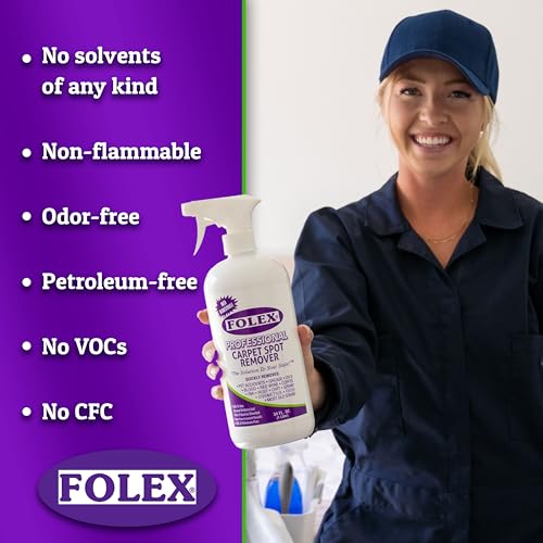 FOLEX Professional Carpet Cleaner Spray 34 oz, Spot Cleaner for Carpet and Upholstery, Pet Spot Remover