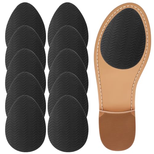 Image of Kifmurase 10Pcs Black Non-Slip Shoe Pads, Thickened Non-Skid Rubber Protector on Bottom of Shoes for Heel, Noise Reduction Shoe Cushion Self-Adhesive Anti-Slip Sole Sticker for Women Men Leather Shoes