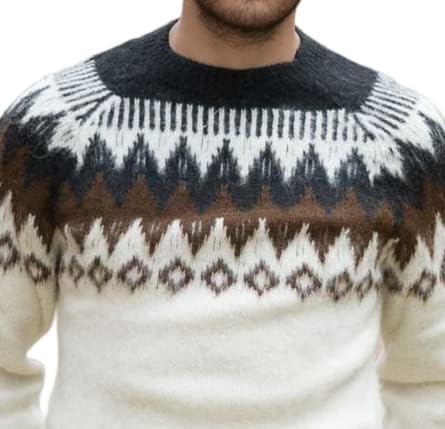 Gamboa Alpaca Sweater for Men Light and Softness Wool Pullover Crewneck Knitted Fall Winter Sweaters - Image 5