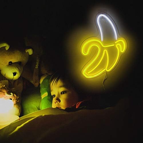 Protecu Banana Neon Sign Light USB Powered Acrylic LED Sign Neon Lights for Bedroom | Neon Signs for Wall Decor Birthday Wedding Party Christmas New Year Room Decorations