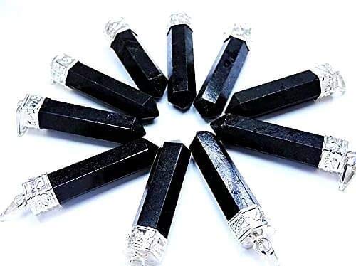 Black Tourmaline Pencil Pendant | Universal Healing & Protection | For Reiki, Tarot, Astrology, and Positive Energy | For Both Men & Women | Pack of 10-image-22