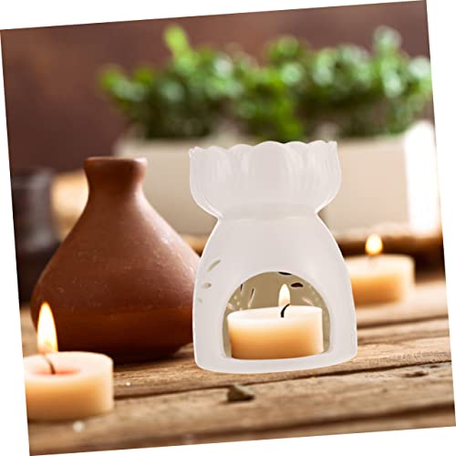 Brûleur à huile essentielle en céramique blanche | Set de 2 diffuseurs pour bougie de salon