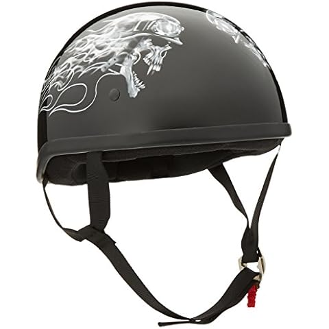 Skid Lid Biker Skull Original Helmet (Black/White, Large) Cover
