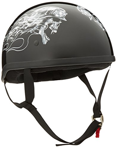 Skid Lid Biker Skull Original Helmet (Black/White, Large)