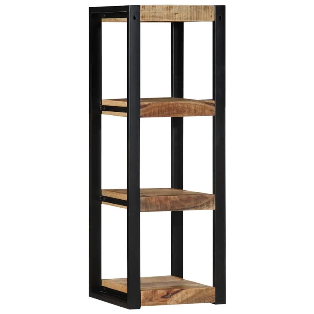 Estantería de pared de 35 x 35 x 100 cm, madera maciza de mango con acabado natural, diseño moderno, resistente y ahorra espacio, para salón, oficina, dormitorio