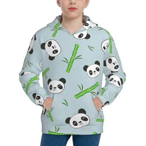 Panda Bamboo Twigs Kid Hoodies Boys Sweatshirts Girls Pullover with Pocket