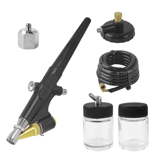 Durlo Kit aérographe, avec adaptateur d'admission d'air et pressostat, mini-aérosol de peinture 15-50 PSI, pour modélisme, maquillage et peinture automobile