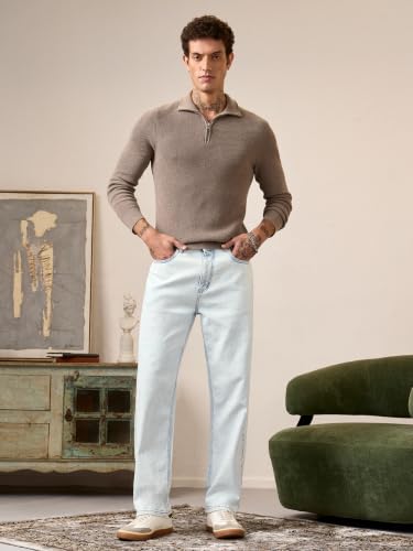 Image of The Souled Store Straight-Fit Denim: Men and Boys Cotton Blend Straight Fit Cargo Pockets Lightweight Everyday All-Season Denim Jeans