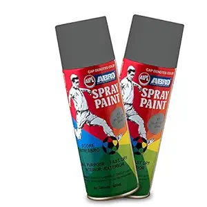 ABRO SP-89 Multipurpose Colour Spray Paint Can for Cars and Bikes (400ml, Matt Light Grey, 2 Pcs)