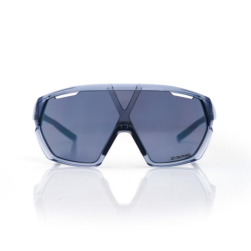 ZAKPRO Z-Series Sports Sunglasses - VOLTRIX | TR90 Ultralight Frame | Spherical Lens | Smoke Silver Mirror | UV400 Protection | Men & Women 3