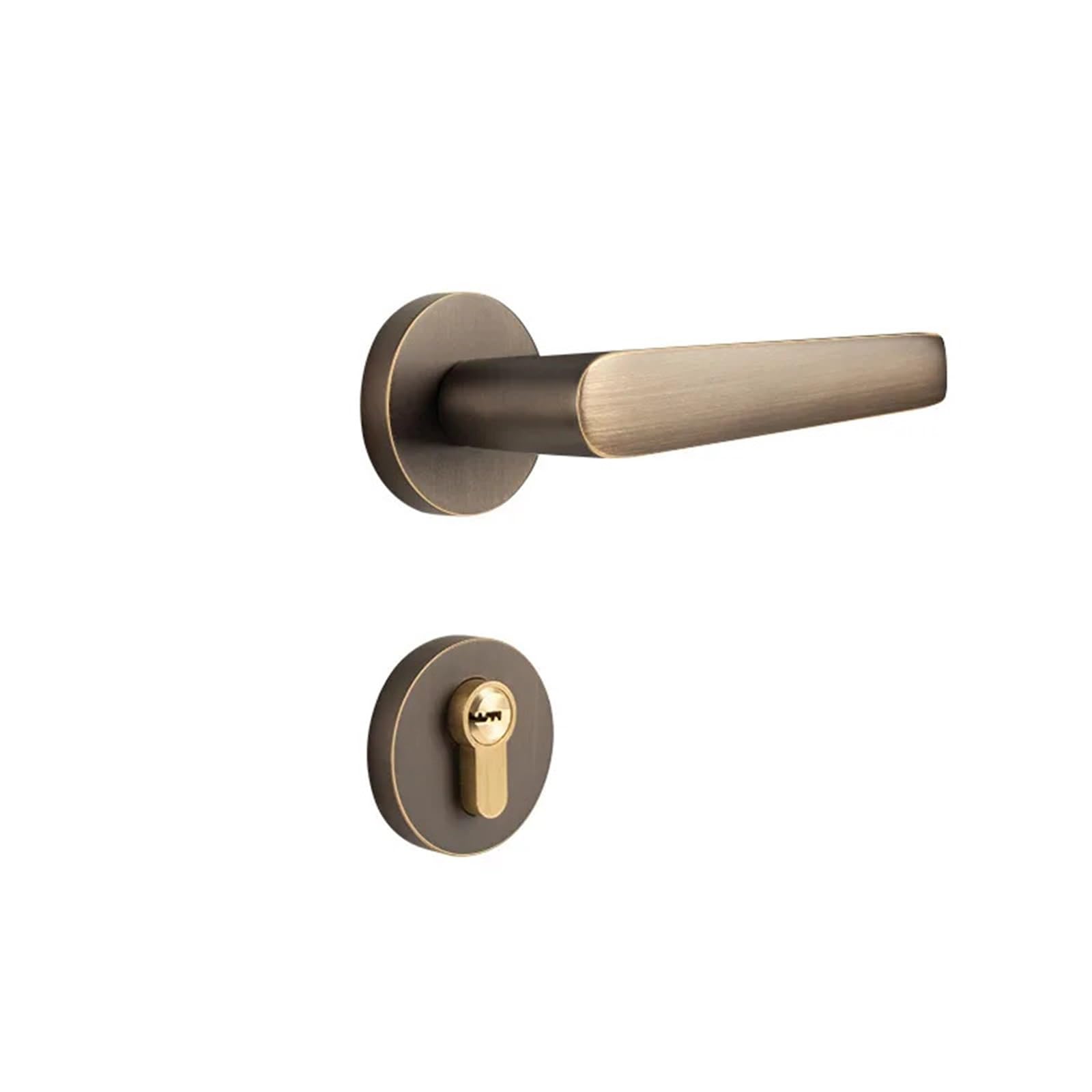 Cerradura de puerta dividida de cobre, silenciosa, con manija for puerta de habitación, cilindro de llave de cobre, cerraduras for dormitorio, hogar, 1 unidad de 45 mm(B-72MM)