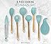 Premium Silicone Cooking Utensils Set, 8 Piece Turquoise Kitchen Utensil - 446°F Heat Resistant, Wooden Handles, Non Toxic Safe Cooking Tools for Non-stick Cookware, Modern Serving Gadgets (BPA Free)