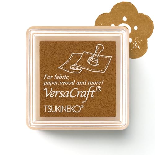 はんこ祭り バーサクラフトS (204 バタースカッチ) スタンプ台 ツキネコ 布用 スタンプ インク インクパット お名前スタンプ ハンドメイド 消しゴムはんこ ギフト プレゼント (HK020)