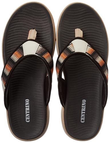 Image of Centrino Mens Durable Flip Flops, Sturdy Grip, EVA Sole & Cushioned Footbed, Hook & Loop Straps Beach Sandals - For Travel, Walking Slippers (6341)