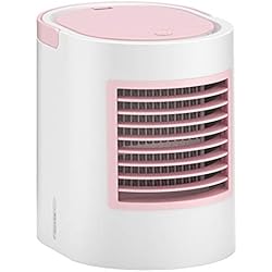 Ventilador Fragua Portatil Mini Refrigerador Aire Nuevo USB,Velocidad Fraguado 3 Ventiladores Portátiles,Con USB Agua Refrigeración Aire Acondicionado Ventilador,Acondicionador 7 Colores Para Oficina De Escritorio,Rosado